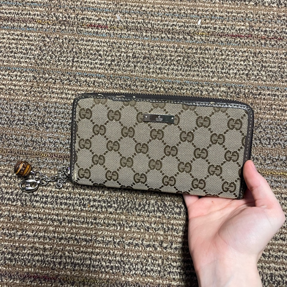 Authentic Gucci Long Canvas Zippy Wallet